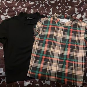 Two Shein Mock-Neck Crop tops